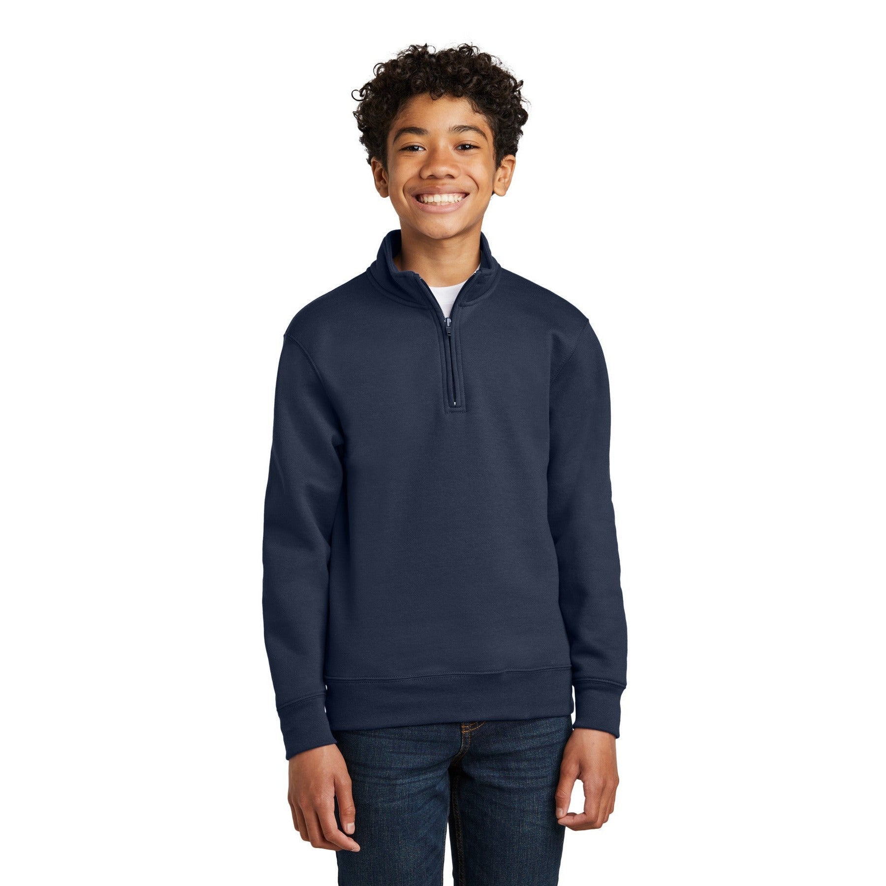 Port & Company-Port & Company® Youth Core Fleece 1/4-Zip Pullover Sweatshirt PC78YQ-MedTech-5